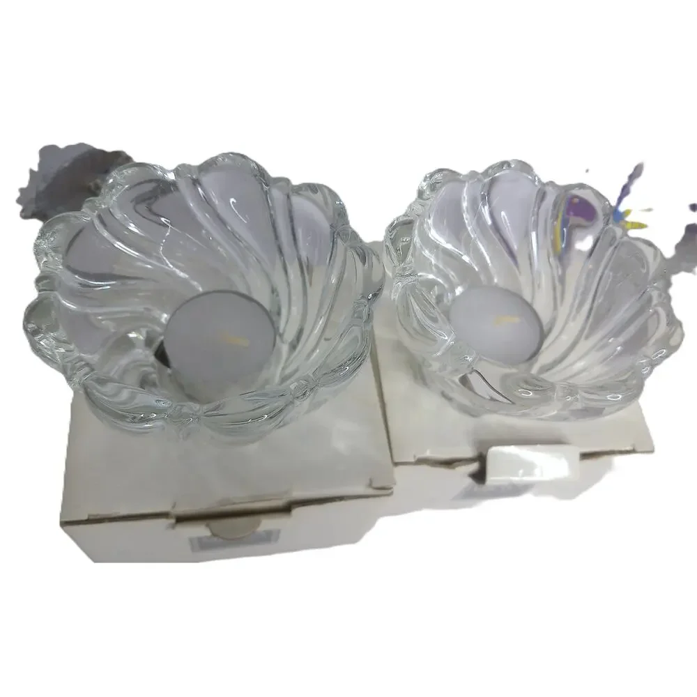 Vintage Mikasa Peppermint Clear Candle Votive Holder 2.5